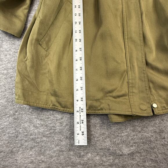 Eileen Fisher Polished Anorak Jacket Hooded Full Zip Olive Womens XL Sustainable - Picture 7 of 14
